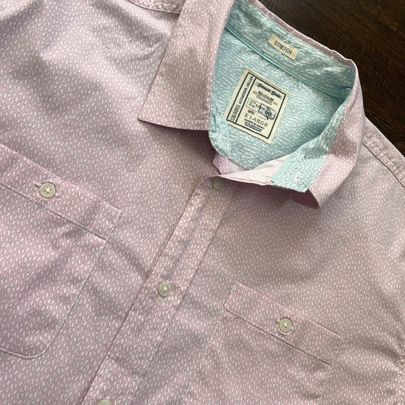 COLOURS by‎ ALEXANDER JULIAN Button Up Shirt Mens XL Pink Preppy All Over Print - Picture 1 of 9